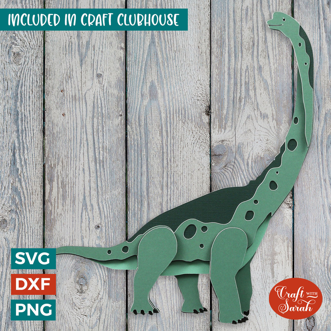 Brontosaurus SVG | Layered Brontosaurus Dinosaur Cutting File