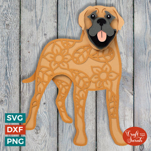Bullmastiff SVG | Layered Bullmastiff  Dog Cutting File