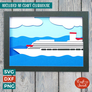 Cruise Ship Layered Greetings Card
