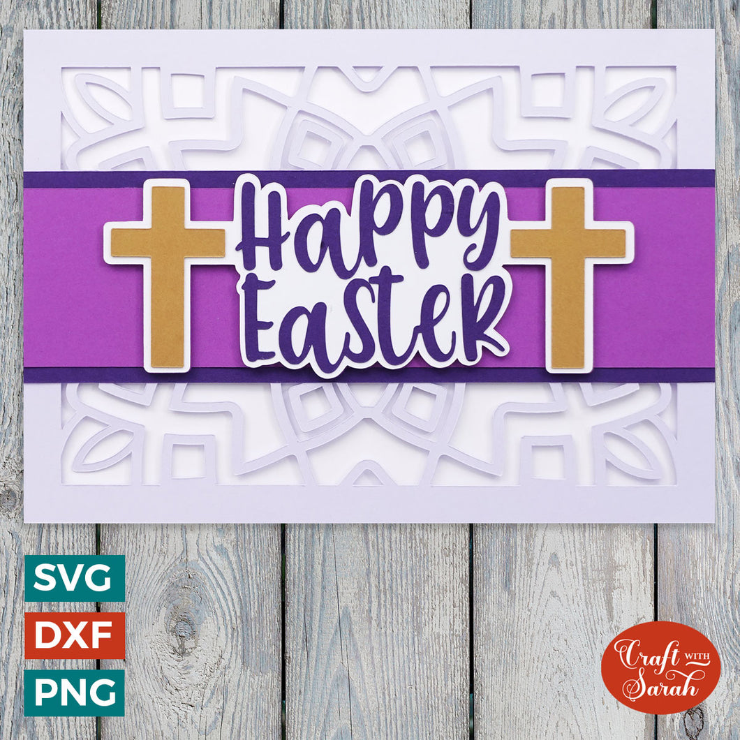 Easter Ribbon Greetings Card | Layered Easter Card SVG