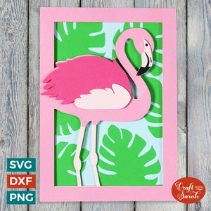 Flamingo Layered Greeting Card | Layered Greeting Card