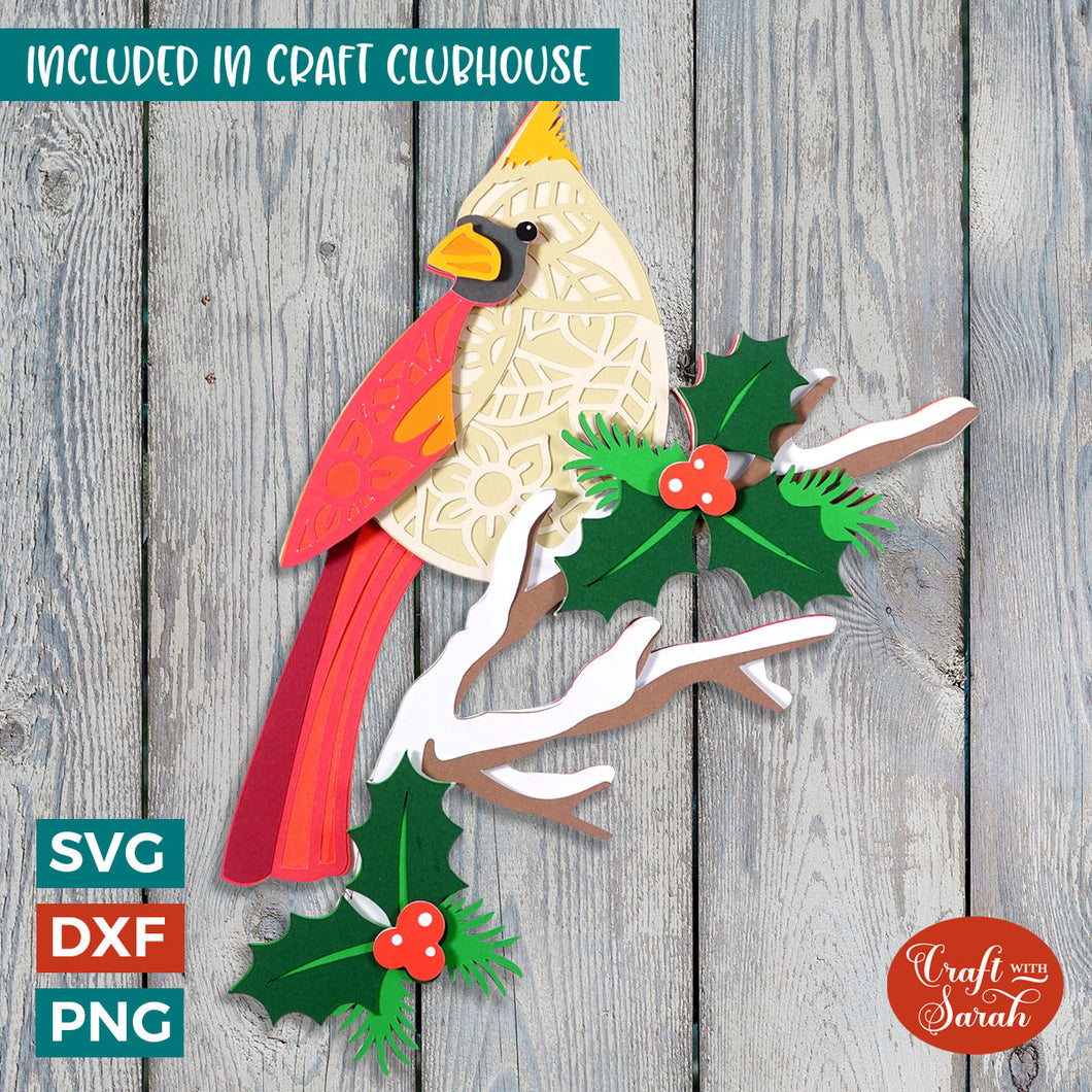 Cardinal SVG | Female Cardinal Bird Layered SVG