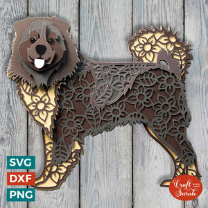Caucasian Shepherd SVG | Layered Caucasian Ovcharka Dog Cutting File
