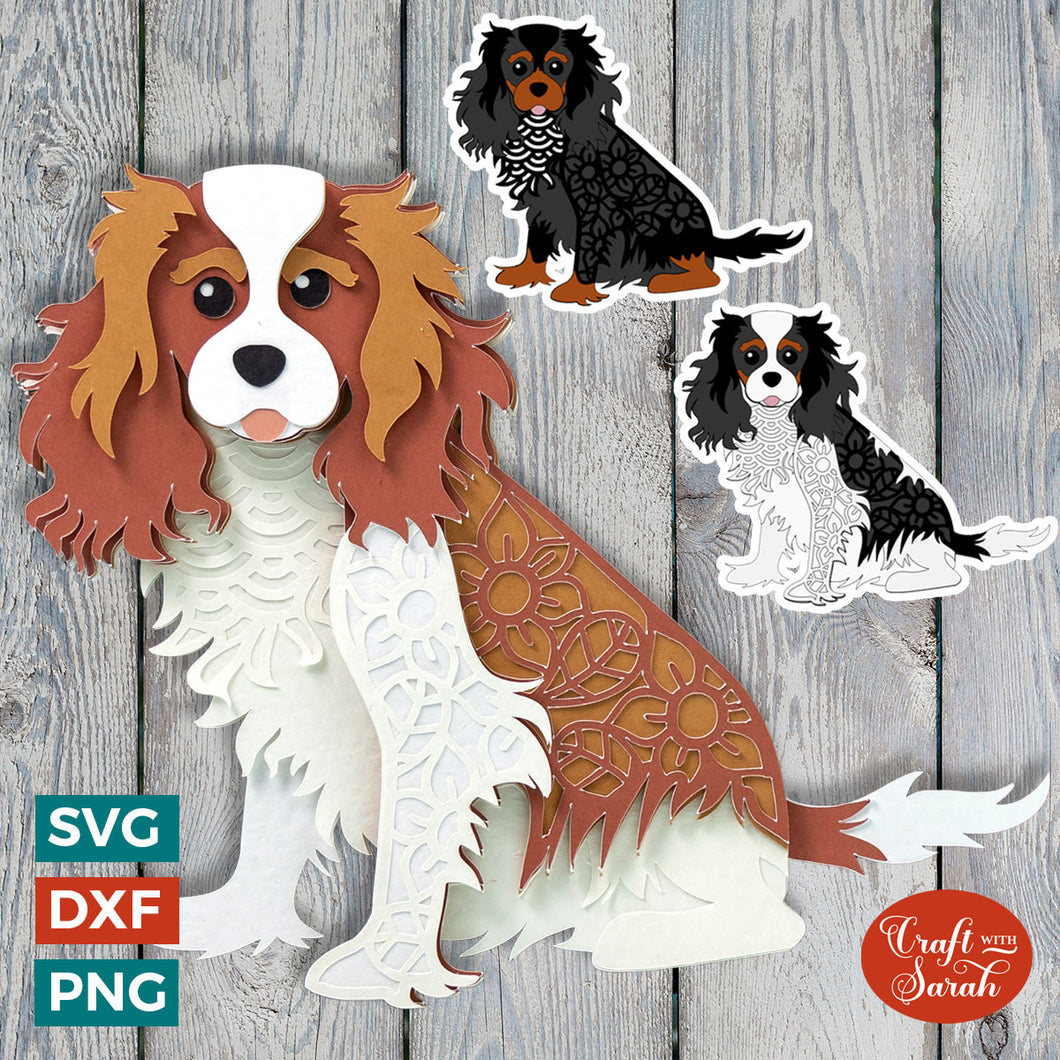Cavalier King Charles Spaniel Dog SVG (Sitting)