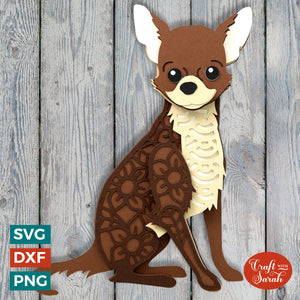 Chihuahua (Apple Head) SVG | Layered Chiweenie Cutting File