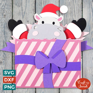 Christmas Hippo SVG | A Hippopotamus for Christmas!