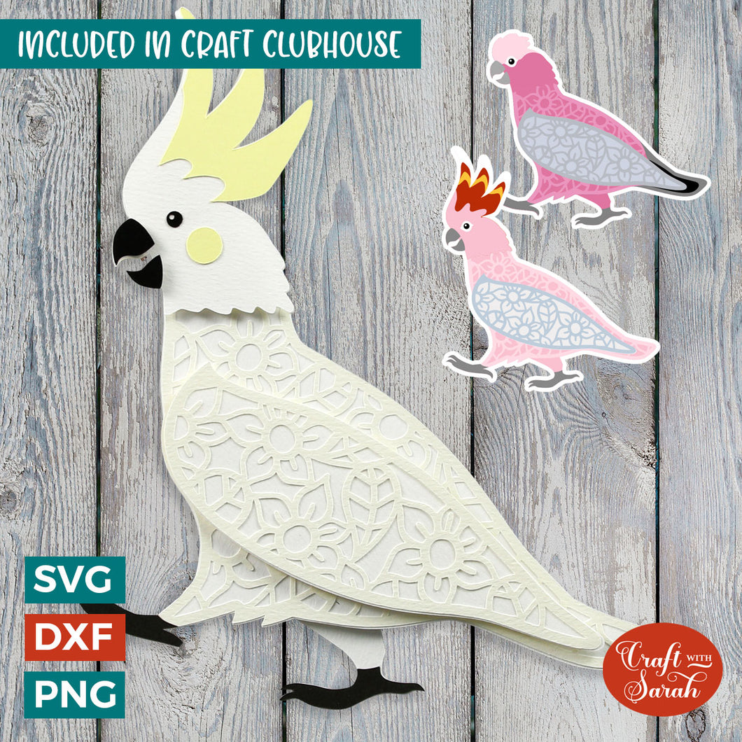 Cockatoo SVG | Layered 3D Cockatoo Bird Cutting File