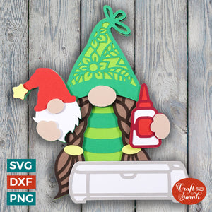 Crafting Gnome SVG | Layered Female Crafting gnome SVG