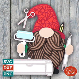 Crafting Gnome SVG | Layered Male Crafting gnome SVG