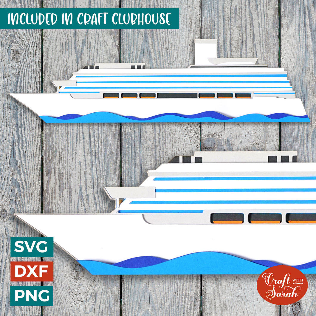 Cruise Ship SVG | Layered Cruise Ship Cutting File