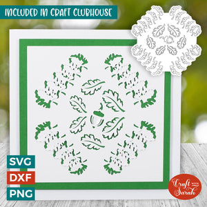 Oak Leaves Cut & Tuck Card SVG | Cut & Tuck Greetings Card 17
