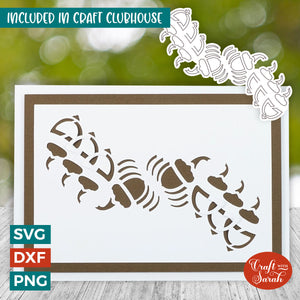 Wavy Acorns Cut & Tuck Card SVG | Cut & Tuck Greetings Card 18