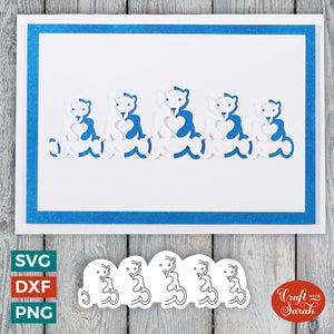 Polar Bears Cut & Tuck Card SVG | Cut & Tuck Greetings Card 21
