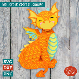 Dragon SVG | Layered Cute Baby Dragon Cutting File