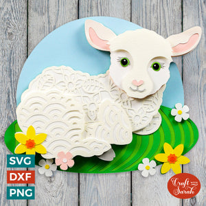 Lamb SVG File | Layered Spring Lamb Cutting File