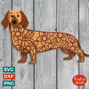 Dachshund Dog SVG | Layered Sausage Dog Cutting File