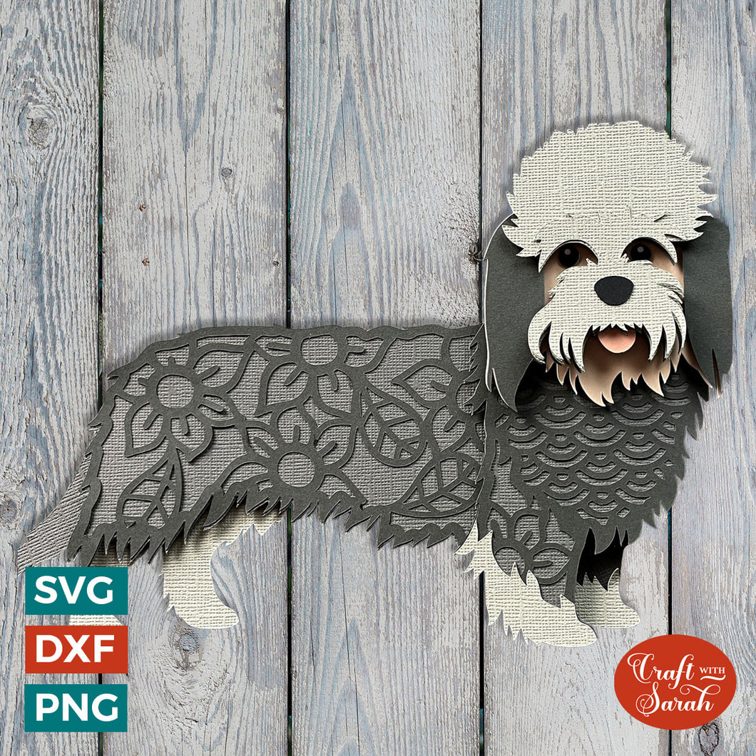 Dandie Dinmont SVG | Layered Dandie Dinmont Terrier Cutting File