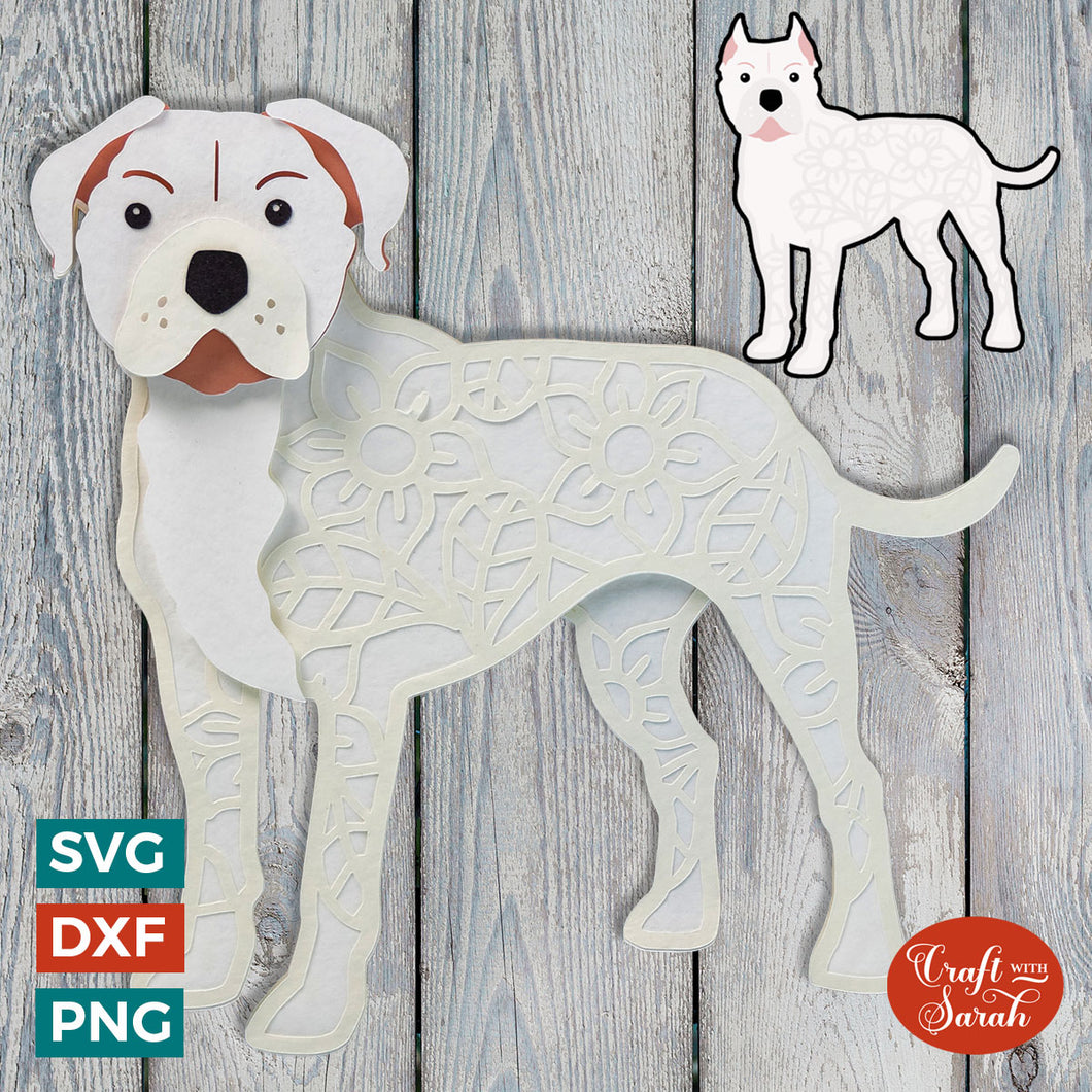 Dogo Argentino SVG | Layered Argentine Dogo Cutting File