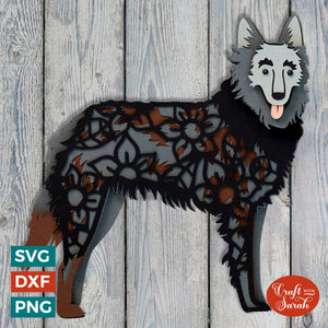 Dutch Shepherd SVG | Layered Dutch Shepherd Dog Cutting File