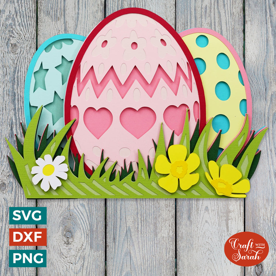 Patterned Easter Eggs SVG | 3D Easter SVG