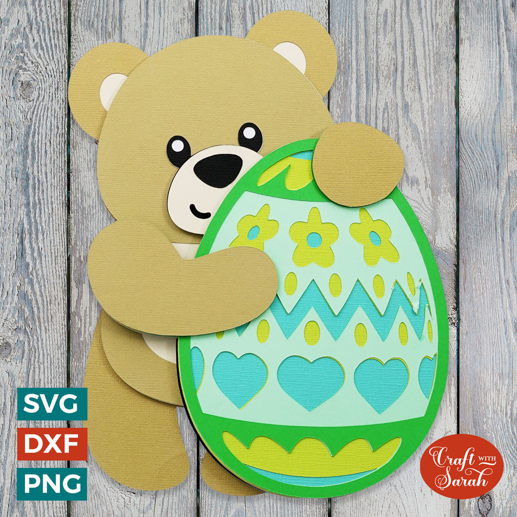 Easter Teddy Bear SVG (Female)  3D Easter SVG – Craft with Sarah