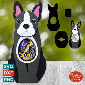 Boston Terrier Egg Holder SVG | Easter Boston Terrier Chocolate Egg Holder