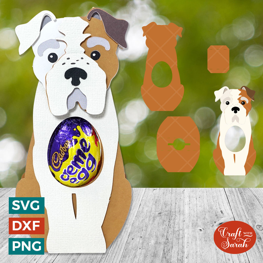 English Bulldog Egg Holder SVG | Easter English Bulldog Chocolate Egg Holder