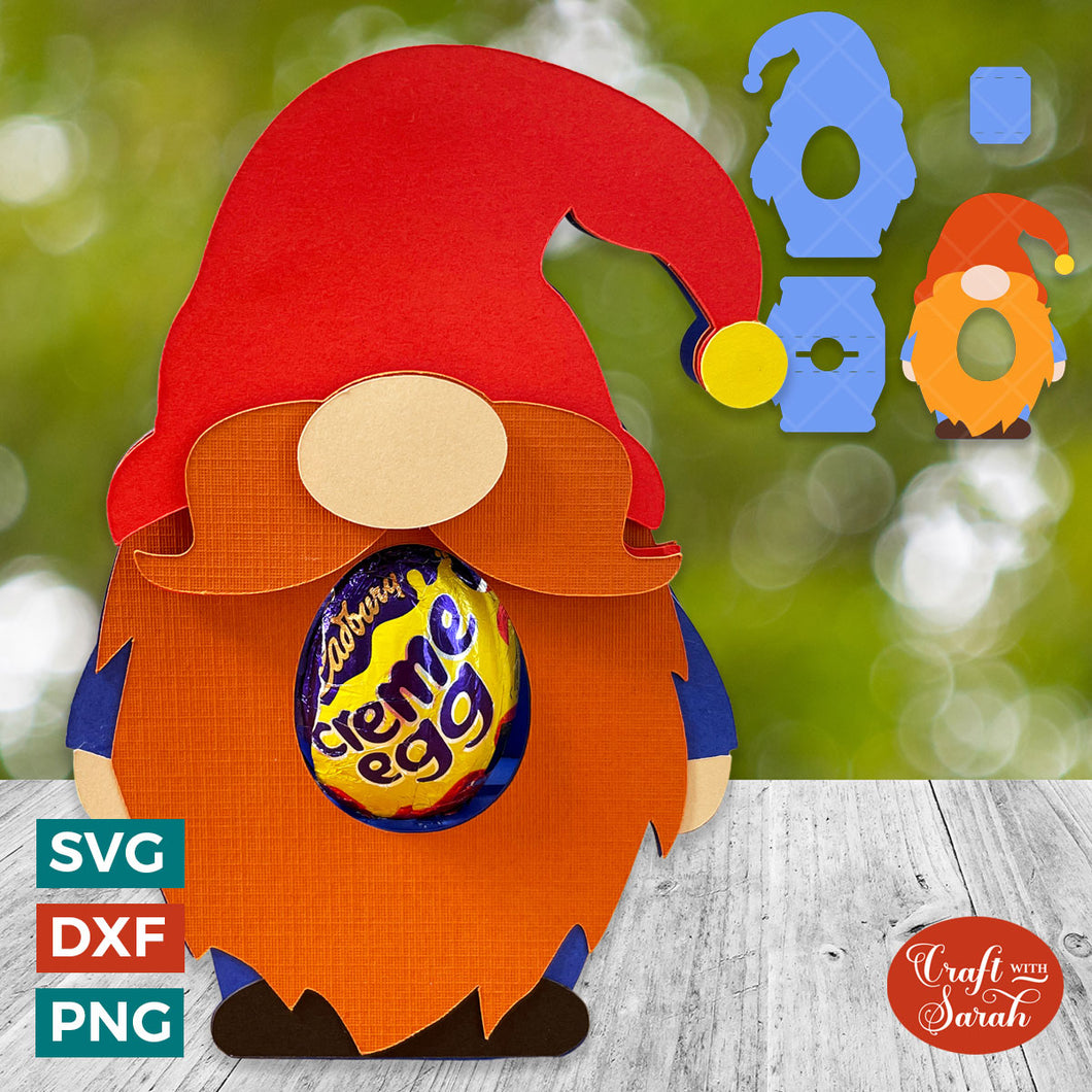 Gnome Egg Holder SVG | Male Easter Gnome Chocolate Egg Holder