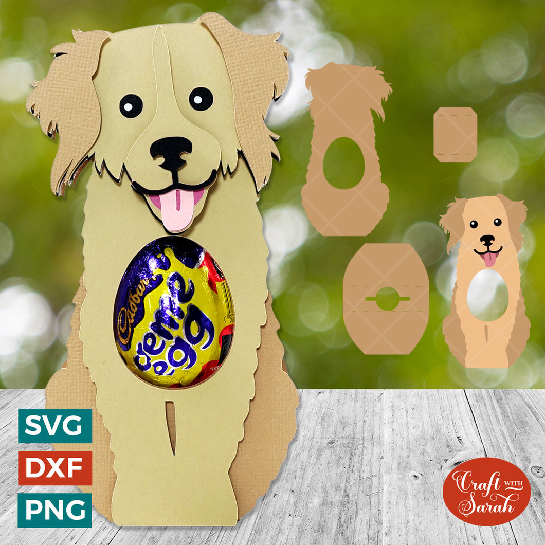 Golden Retriever Egg Holder SVG | Easter Golden Retriever Chocolate Egg Holder