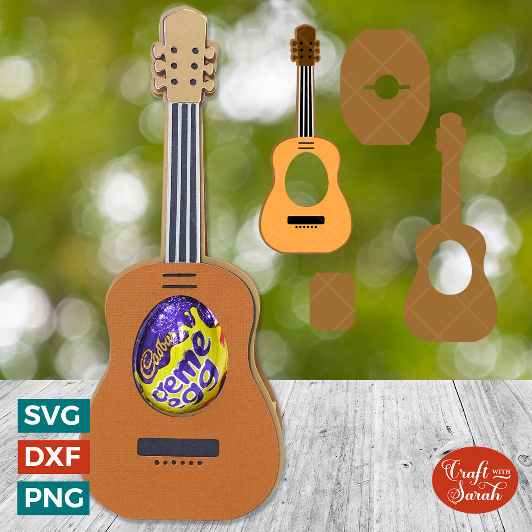 Guitar Egg Holder SVG | Easter Guitar Chocolate Egg Holder