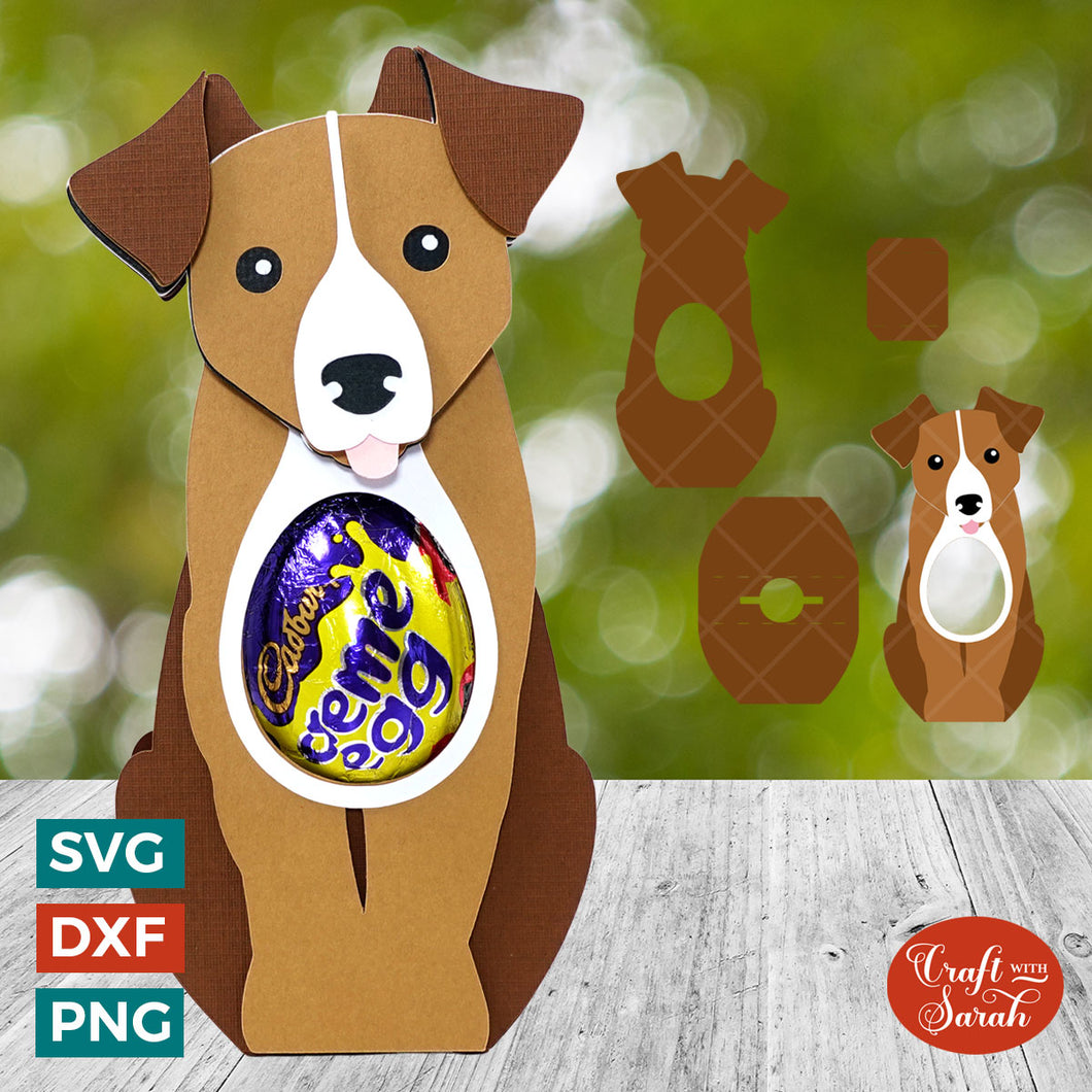 Jack Russell Egg Holder SVG | Easter Jack Russell Chocolate Egg Holder