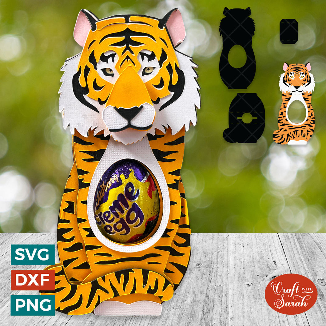 Tiger Egg Holder SVG | Easter Tiger Chocolate Egg Holder