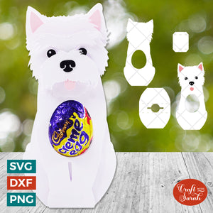 Westie Egg Holder SVG | Easter Westie Chocolate Egg Holder