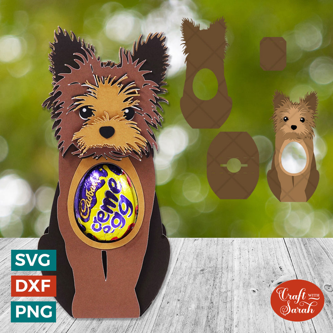 Yorkie Egg Holder SVG | Easter Yorkie Chocolate Egg Holder