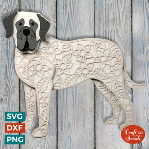 Mastiff Dog SVG | Layered English Mastiff Dog Cutting File