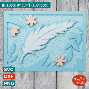 Sympathy Feather Card | Sympathy Card SVG