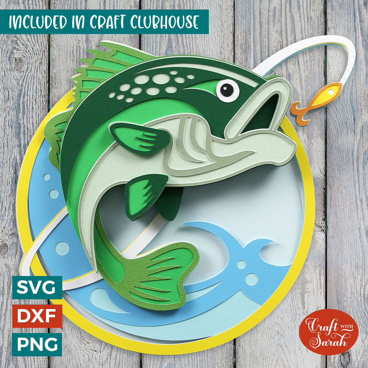 Fishing SVG  Layered Jumping Fish Cutting File – Craft with Sarah