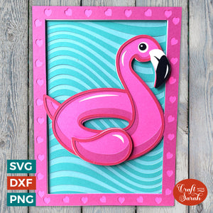 Flamingo Greetings Card Cutting File for Summer