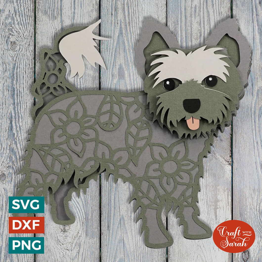 Fourche Terrier SVG | Layered Fourche Terrier Dog Cutting File