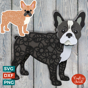 French Bulldog SVG | Layered Frenchie Cutting File