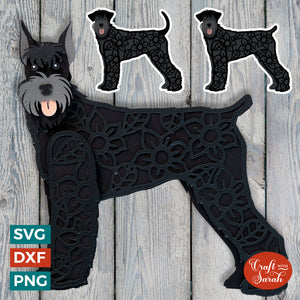 Giant Schnauzer SVG | Layered Giant Schnauzer Dog Cutting File
