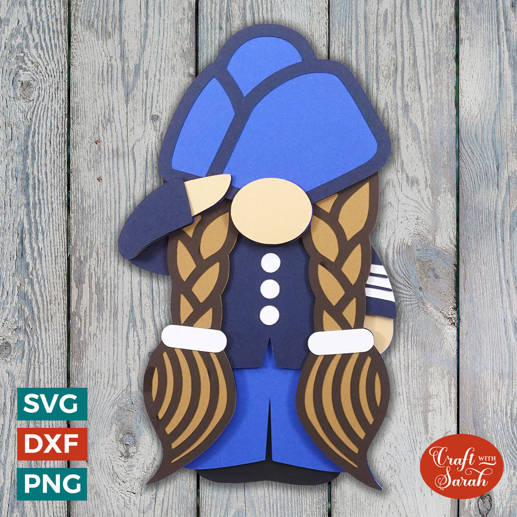 Airforce Gnome SVG | Female Airforce Gnome Cut File
