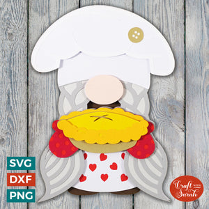 Chef Gnome SVG | Layered Female Cooking Gnome SVG