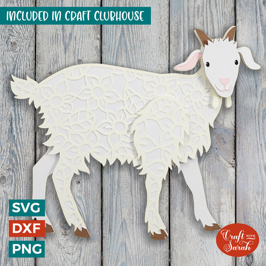 Goat SVG | Layered Goat Cutting File