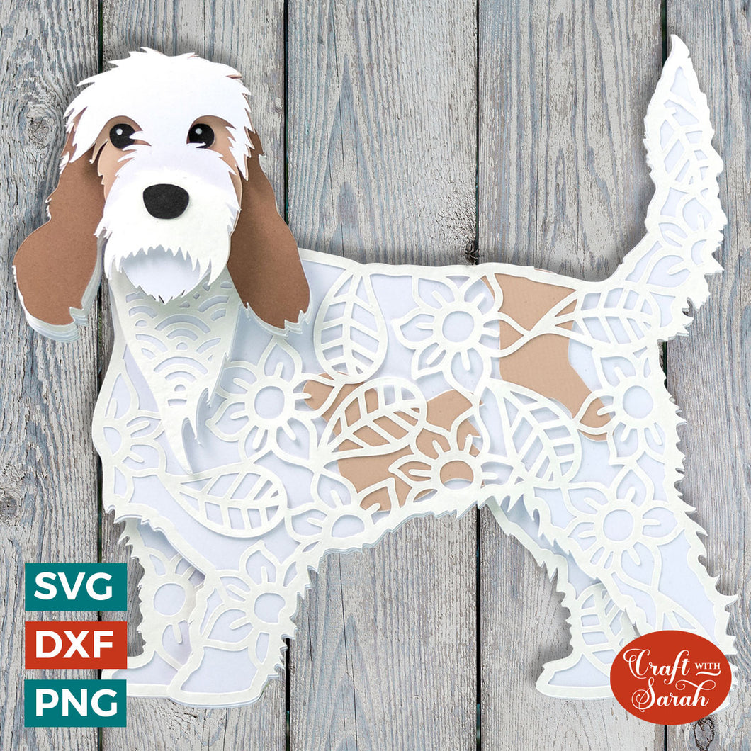 Grand Basset Griffon Vendéen SVG | Layered GBGV Dog Cutting File