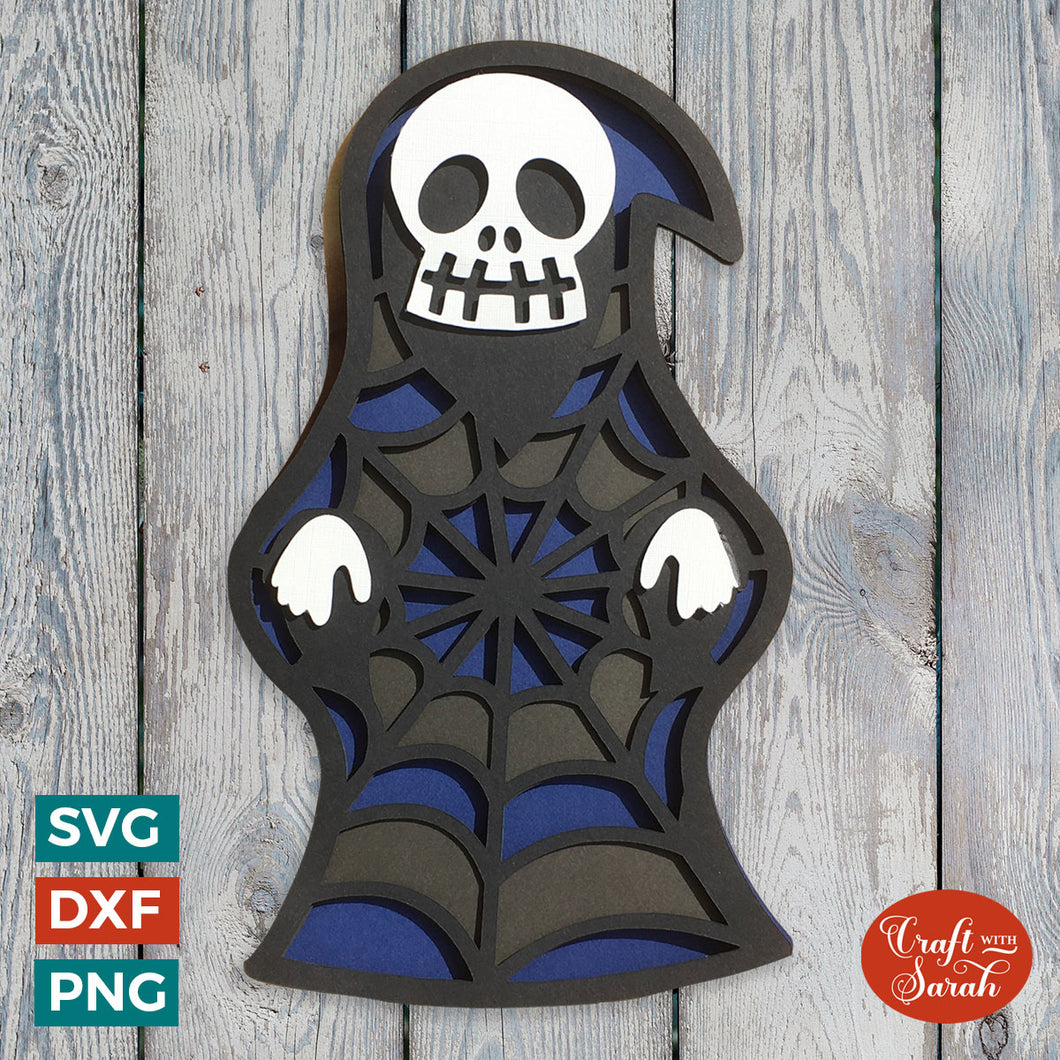 Grim Reaper SVG | Layered Grim Reaper Halloween Cutting File