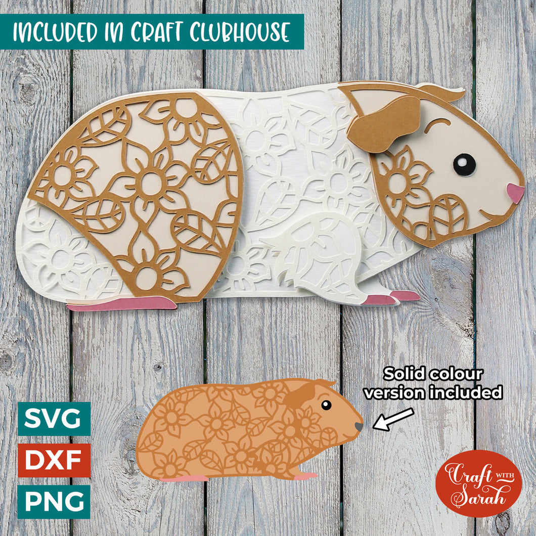 Guinea Pig SVG | Layered Short Fur Guinea Pig Cutting File