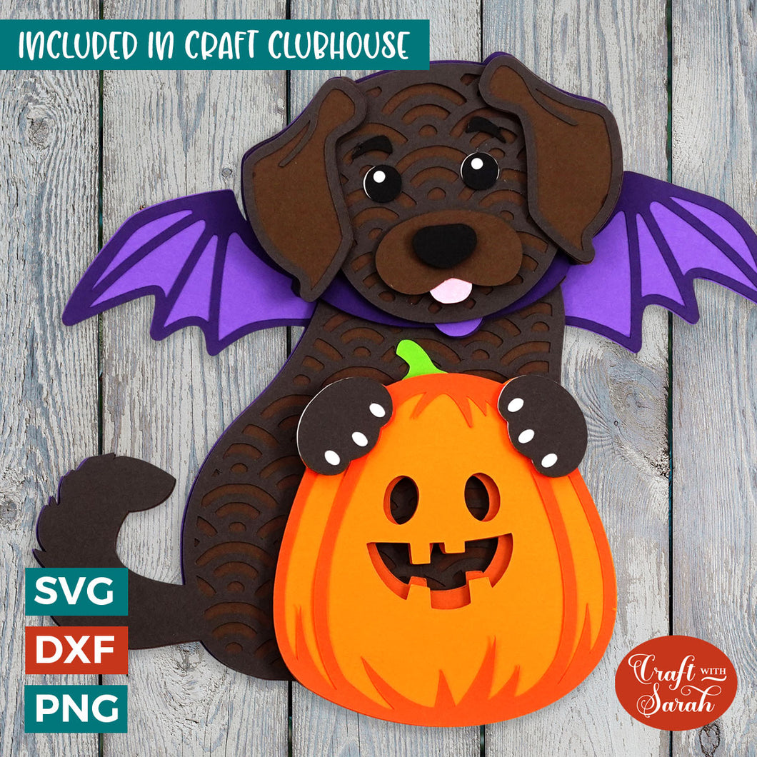 Halloween Dog with Wings SVG | Layered Spooky Puppy SVG