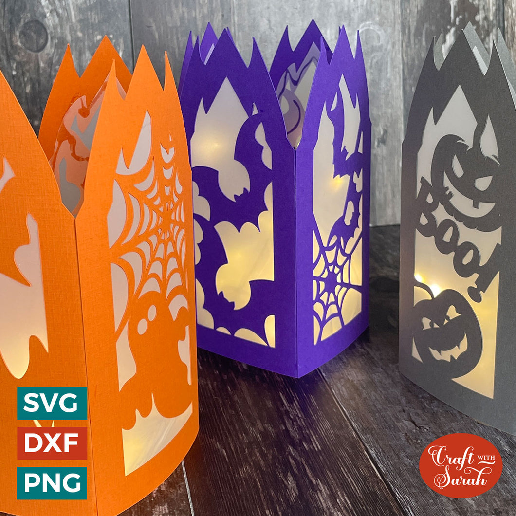 3 Halloween Luminary SVGs | Halloween Lantern Bundle