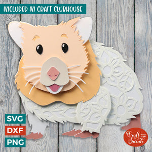 Hamster SVG | Layered Short Fur Hamster Cutting File